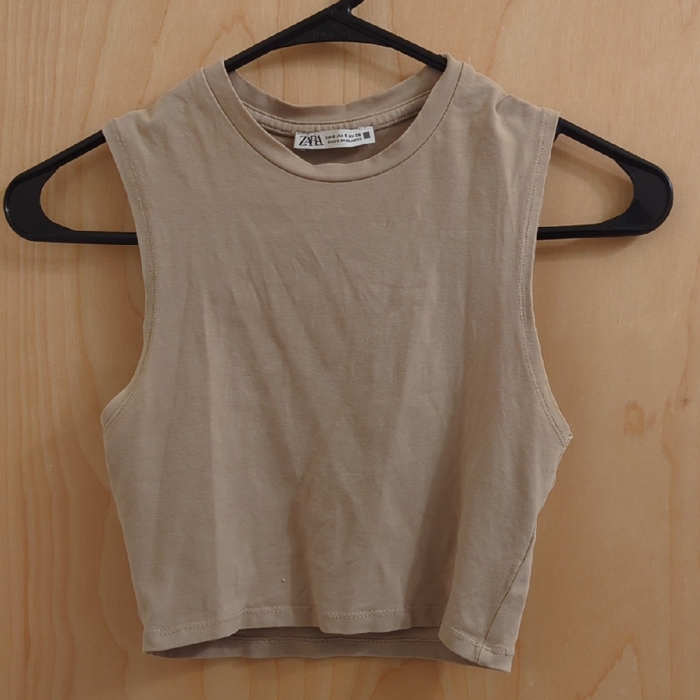 Zara Beige Muscle Tee
